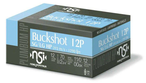 Eurosports 12 Gauge Shotgun Ammunition ANS1200BK10 2.75" 00 Buckshot - 10 Shells