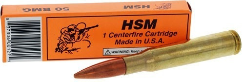 HSM Ammo .50 BMG Ammo 750gr Hornady A-MAX Ammunition - 1 Rounds