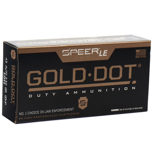 Speer .45 ACP Ammo 230gr JHP Ammunition - 50 Rounds