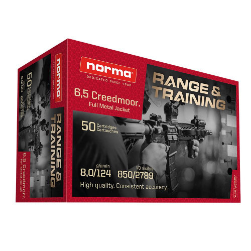 Norma Range and Training 6.5 Creedmoor 124gr FMJ Ammo - 20 Rounds