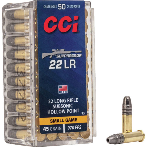 CCI 22 LR Ammo 45gr JHP Ammunition - 50 Rounds