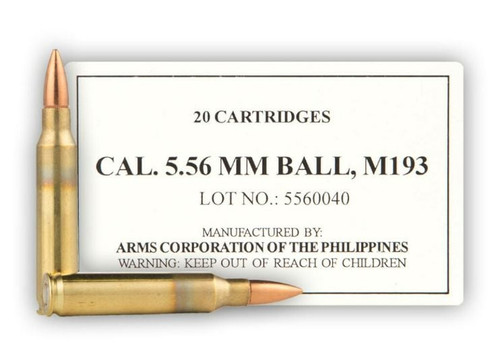 ARMSCOR 5.56X45 FMJ 55GR M193 20RD BX 1000RD CASE
