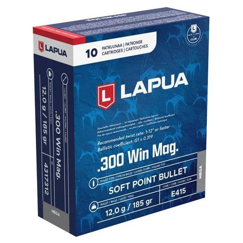 Lapua .300 Win MAG Ammo 185gr SP Ammunition - 10 Rounds