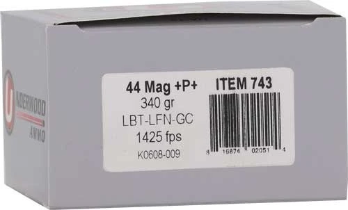 Underwood Ammo .44 Remington Magnum Ammo 340gr HCFN Ammunition - 20 Rounds
