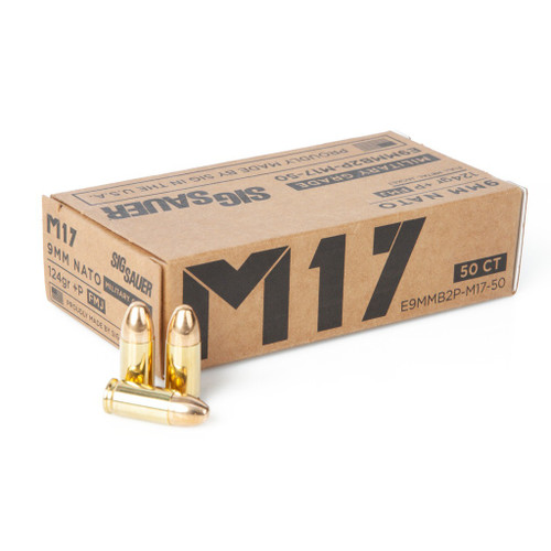 Sig Sauer 9mm Ammo 124gr FMJ Ammunition - 50 Rounds