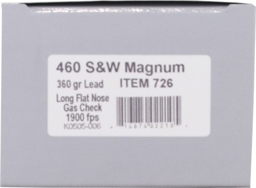 Underwood Ammo .460 S&W Magnum Ammo 360gr Lead Ammunition - 20 Rounds