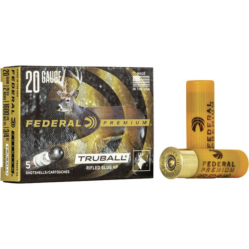 Federal 20 Gauge Ammo 3/4 oz Slug Ammunition - 5 Rounds
