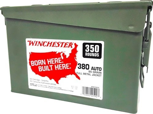 Winchester .380 Auto Ammo 95gr FMJ Ammunition - 350 Rounds