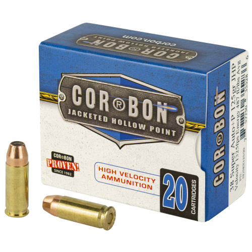 Cor-Bon 38 Super Ammo 125gr Hollow Point Ammunition - 20 Rounds