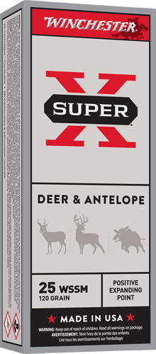 Winchester 25 WSSM Ammo 120gr Jacketed Hollow Point Ammunition - 20 Rounds