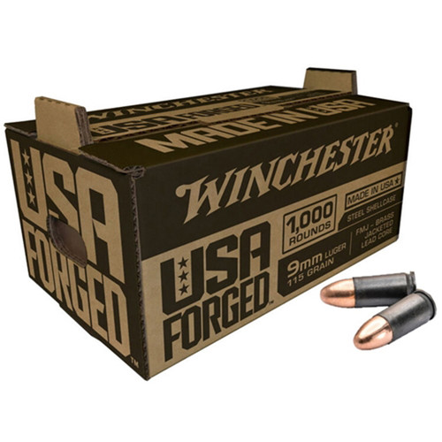 Winchester 9mm Ammo 115gr FMJ Ammunition - 1000 Rounds