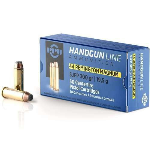 PPU 44 Remington Magnum Ammo 300gr SJSP Ammunition - 50 Rounds
