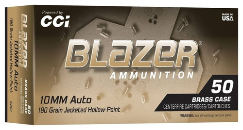 CCI 10mm Auto Ammo 180gr JHP Ammunition - 50 Rounds