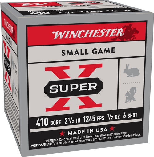 Winchester 410 Gauge Ammo 1/2 oz #6 Lead Shot Ammunition - 25 Rounds