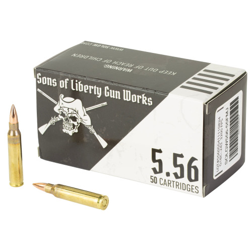 Sons of Liberty Gun Works 5.56 NATO Ammo 55gr FMJ Ammunition - 50 Rounds