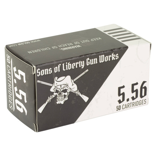 Sons of Liberty Gun Works 5.56 NATO Ammo 55gr FMJ Ammunition - 50 Rounds
