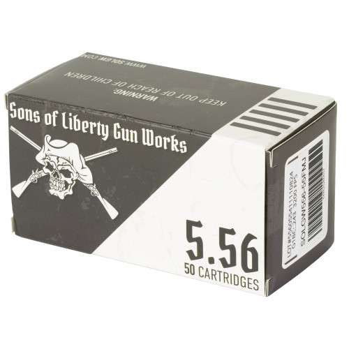 Sons of Liberty Gun Works 5.56 NATO Ammo 55gr FMJ Ammunition - 50 Rounds