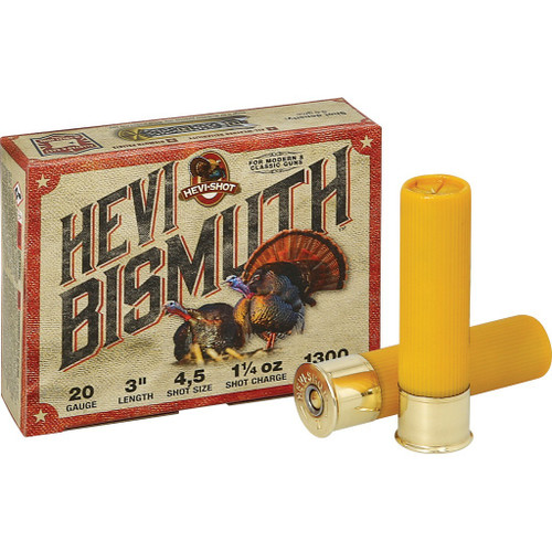 Hevi-Shot 20 Gauge Ammo 1-1/4 oz #4 & #5 Bismuth Ammunition - 5 Rounds