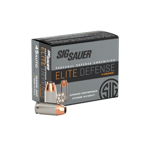 Sig Sauer .45 ACP Ammo 185gr JHP Ammunition - 20 Rounds