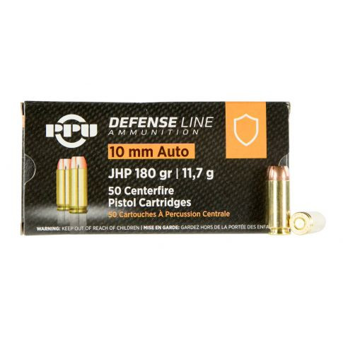 PPU 10mm Ammo 180gr JHP Ammunition - 50 Rounds