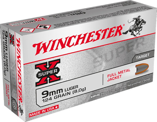 Winchester 9mm Ammo 124gr FMJ Ammunition � 50 Rounds