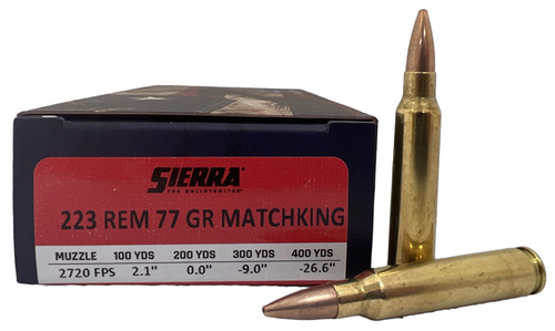 Sierra 223 Ammo 77gr MatchKing Ammunition - 20 Rounds