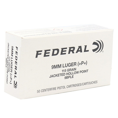 Federal 9mm Ammo 115gr JHP Ammunition - 50 Rounds