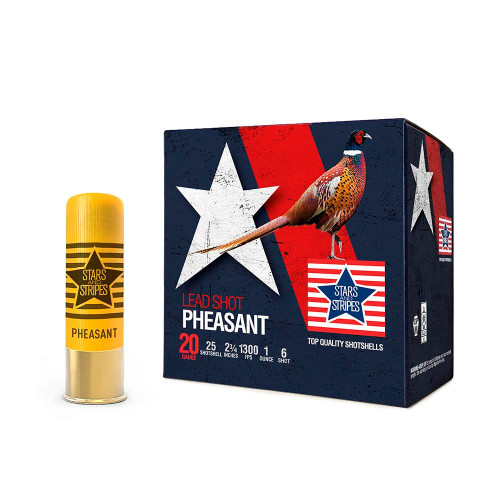 Stars and Stripes 20 Gauge Ammo 1 1/4 oz #6 Lead Ammunition - 25 Rounds