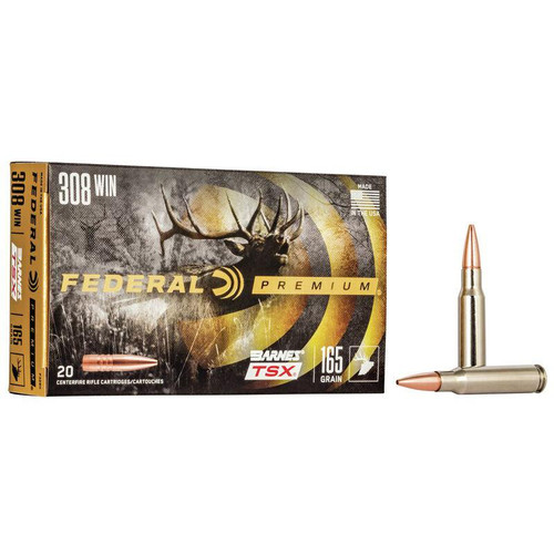 Federal 308 Ammo 165gr Solid Ammunition - 20 Rounds