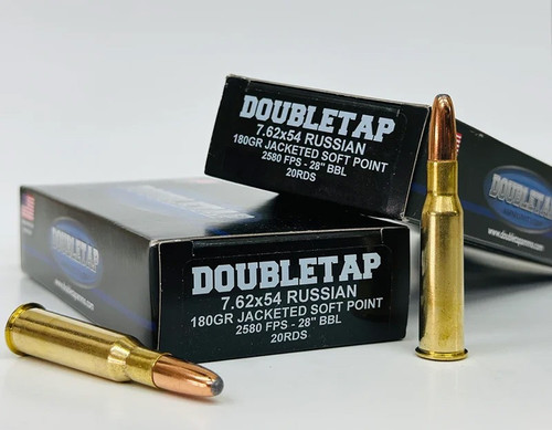 DoubleTap 7.62x54mm Russian Ammo 180gr JSP Ammunition - 20 Rounds
