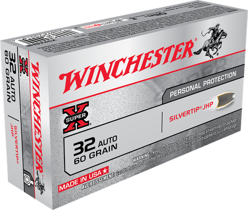 Winchester .32 Auto Ammo 60gr JHP Ammunition - 50 Rounds