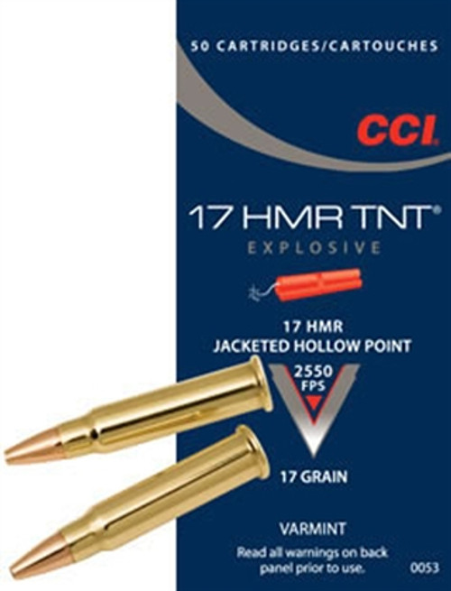 CCI 17 HMR Ammo 17gr HP Ammunition - 50 Rounds