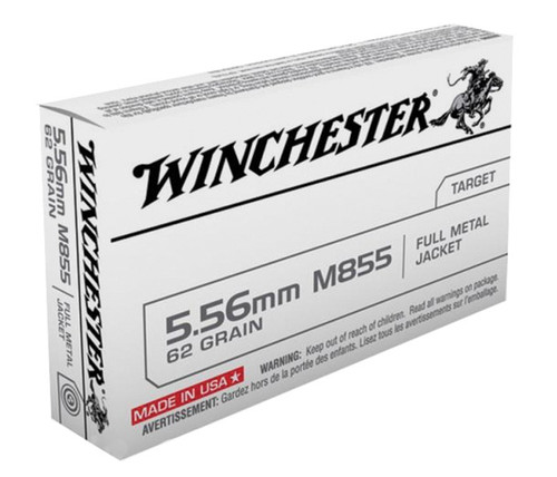 Winchester Ammunition 5.56x45mm Ammo 62gr FMJ Ammunition - 20 Rounds