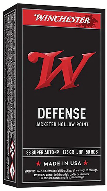 Winchester .38 Super Ammo 125gr JHP Ammunition - 50 Rounds