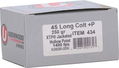 Underwood eXtreme Terminal Performance (XTP) .45 Colt +P 250gr JHP Ammo - 20 Rounds