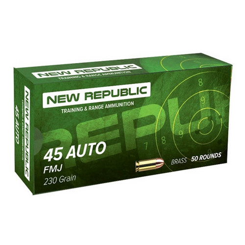 New Republic 45 ACP Ammo 230gr FMJ Ammunition - 50 Rounds