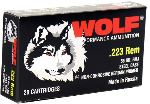 Wolf 223 Remington Ammo 55gr FMJ Ammunition - 20 Rounds