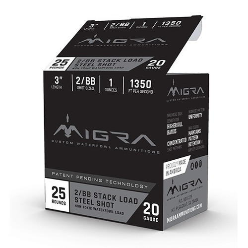 Migra 20 Gauge Ammo 1 oz #2-4 Steel Ammunition - 25 Rounds