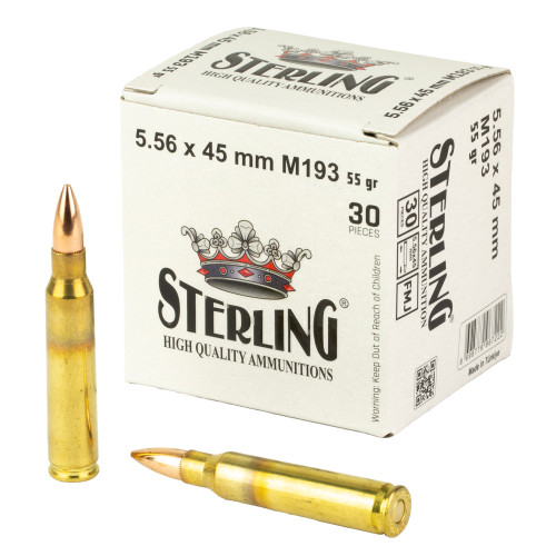 Sterling 5.56 NATO Ammo 55gr FMJ Ammunition - 30 Rounds