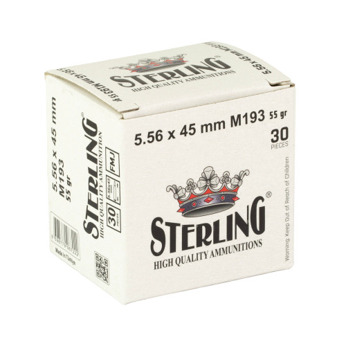Sterling 5.56 NATO Ammo 55gr FMJ Ammunition - 30 Rounds