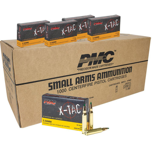 PMC 5.56x45mm Ammo 62gr FMJ Ammunition - 1000 Rounds