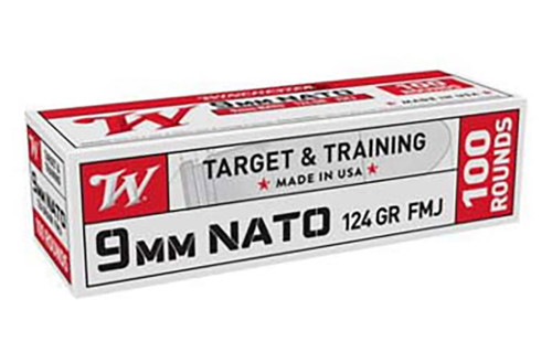 Winchester 9mm Ammo 124gr FMJ Ammunition - 100 Rounds