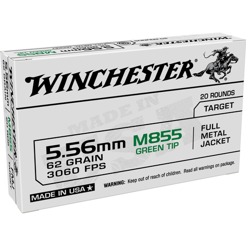 Winchester 5.56mm Ammo 62gr FMJ Ammunition - 1000 Rounds