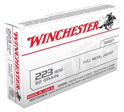 Winchester 223 Remington Ammo 62gr FMJ Ammunition - 20 Rounds