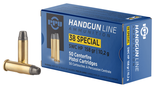 PPU .38 Special Ammo 158gr LSWCHP Ammunition - 50 Rounds