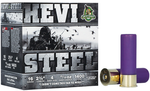 Hevi-Shot 16 Gauge Shotgun Ammunition HS61604 2.75" #4 - 25 Shells