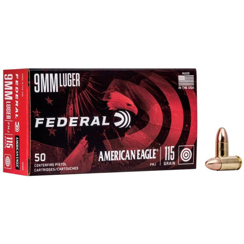 Federal 9mm Luger Ammo 115gr FMJ Ammunition - 1000 Rounds
