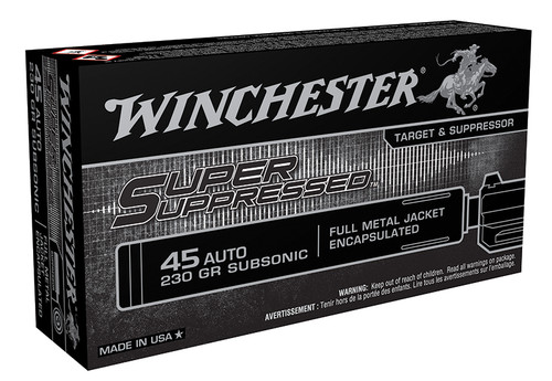 Winchester .45 ACP Ammo 230gr FMJ Ammunition - 50 Rounds