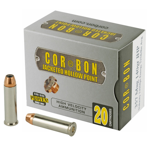 Cor-Bon .357 Magnum Ammo 140gr JHP Ammunition - 20 Rounds