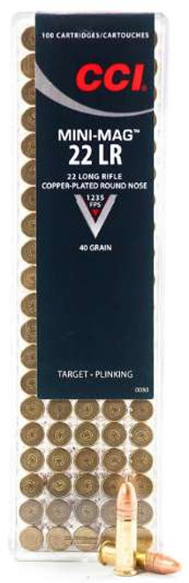 Cci 22LR Ammo 40gr Copper-Plated Round Nose Ammunition - 100 Rounds